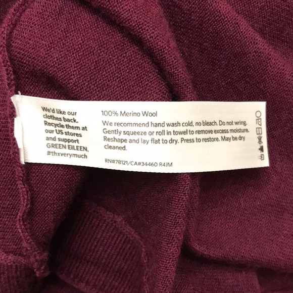 Eileen Fisher Purple Merino Wool Asymmetric Turtleneck Large - Picture 13 of 13